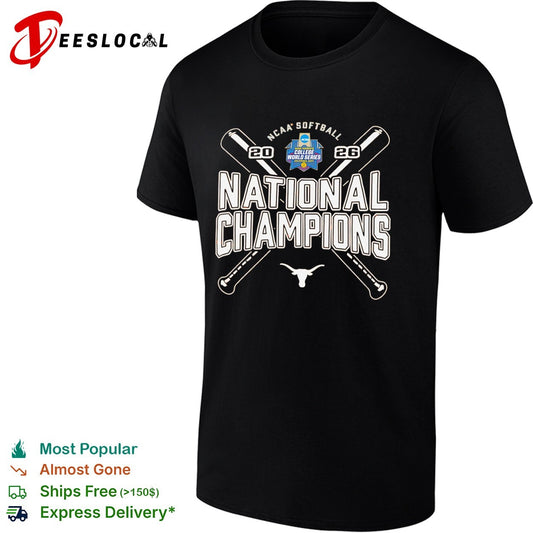 Texas Longhorns 2026 NCAA Softball National Champions Oklahoma City logo shirt