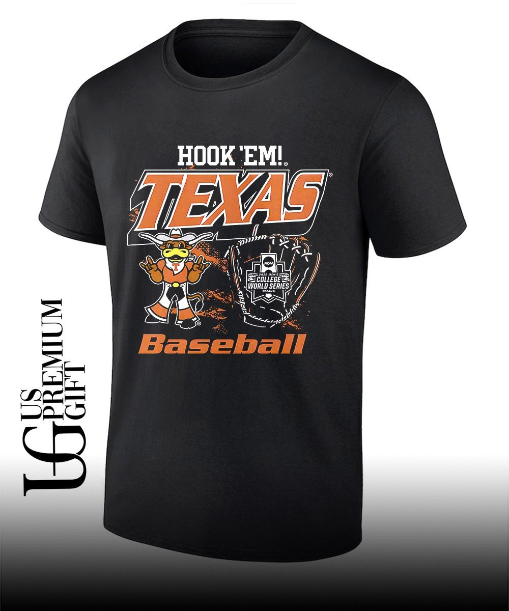 Texas Longhorns NCAA Men’s 2026 College World Series Hook Em Baseball shirt