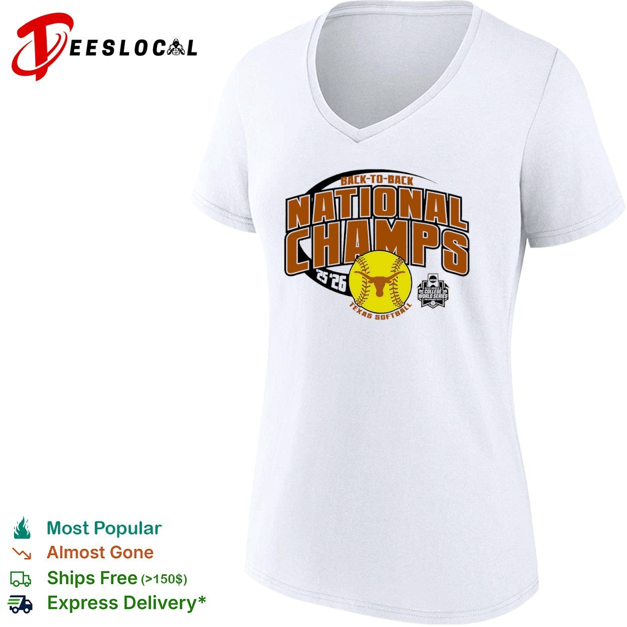 Texas Longhorns Softball Back to Back National Champs 2026 NCAA World Series shirt