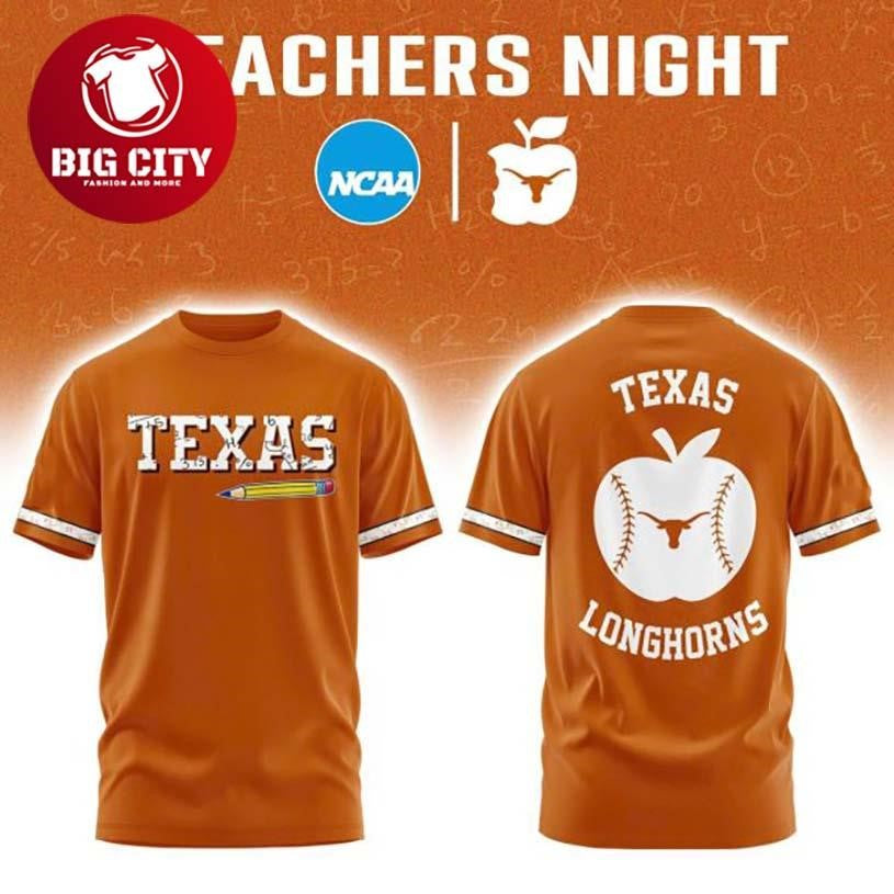 Texas Longhorns Teacher Night 2026 Appreciation Two Sided Shirt