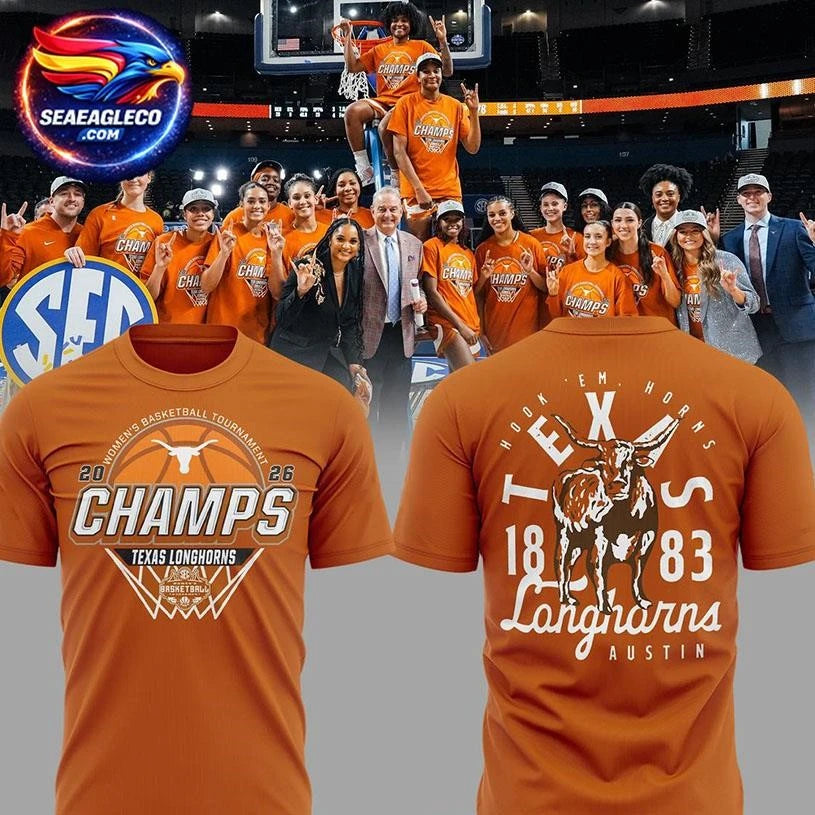 Texas Longhorns WBB SEC Tournament Champions 2026 Two Sided Shirt