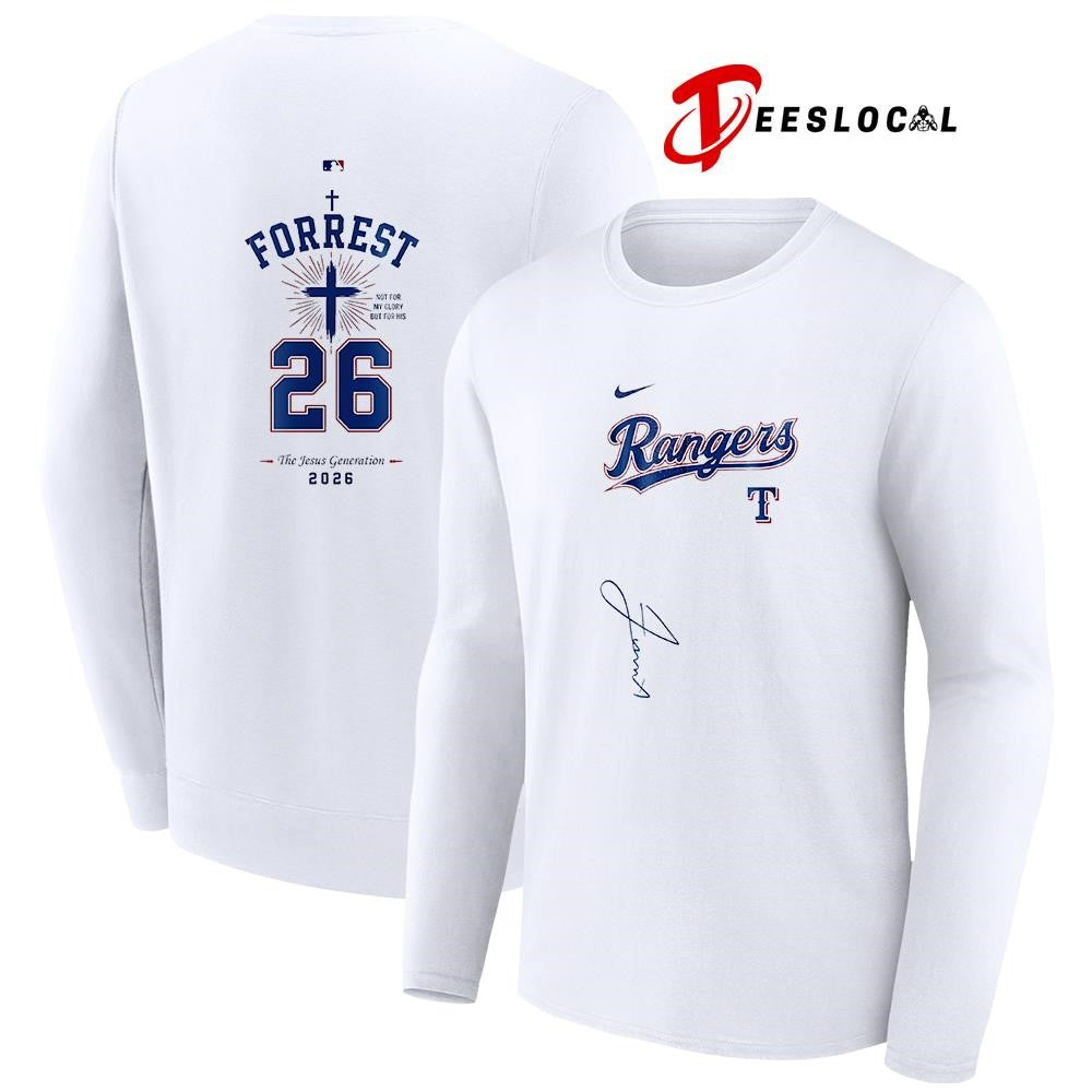Texas Rangers x Forrest Frank the Jesus generation signature cross shirt