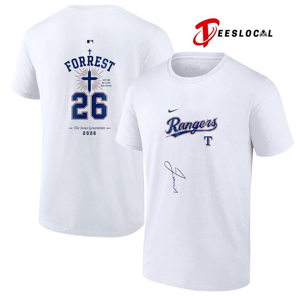 Texas Rangers x Forrest Frank the Jesus generation signature cross shirt