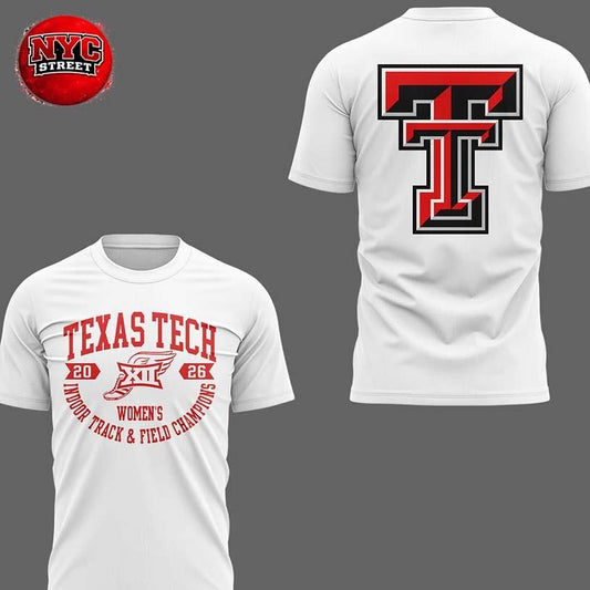 Texas Tech Red Raiders Big12 Indoor Track &amp; Field Champions 2026 Two Sided Shirt