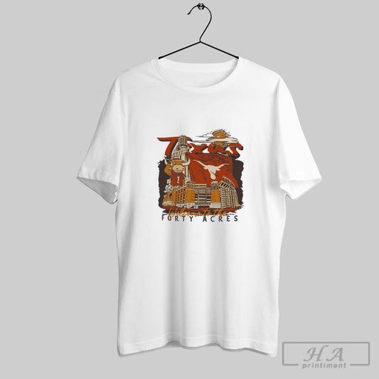 Texas Texas Longhorns Football Welcome To The Forty Acres Hand Drawn Campus Stack