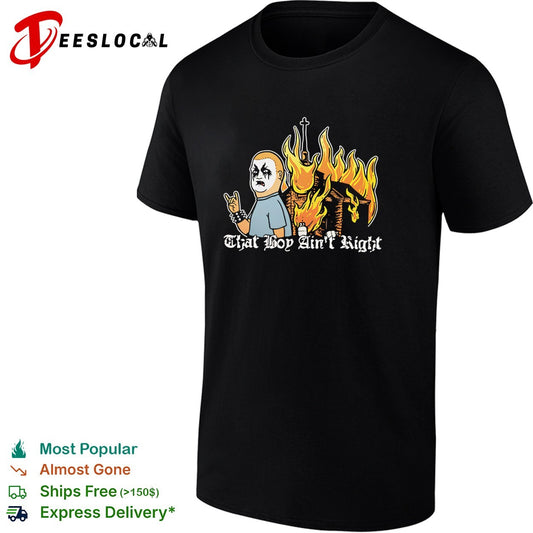 That boy ain’t right burning church figure skull face fire humor art shirt