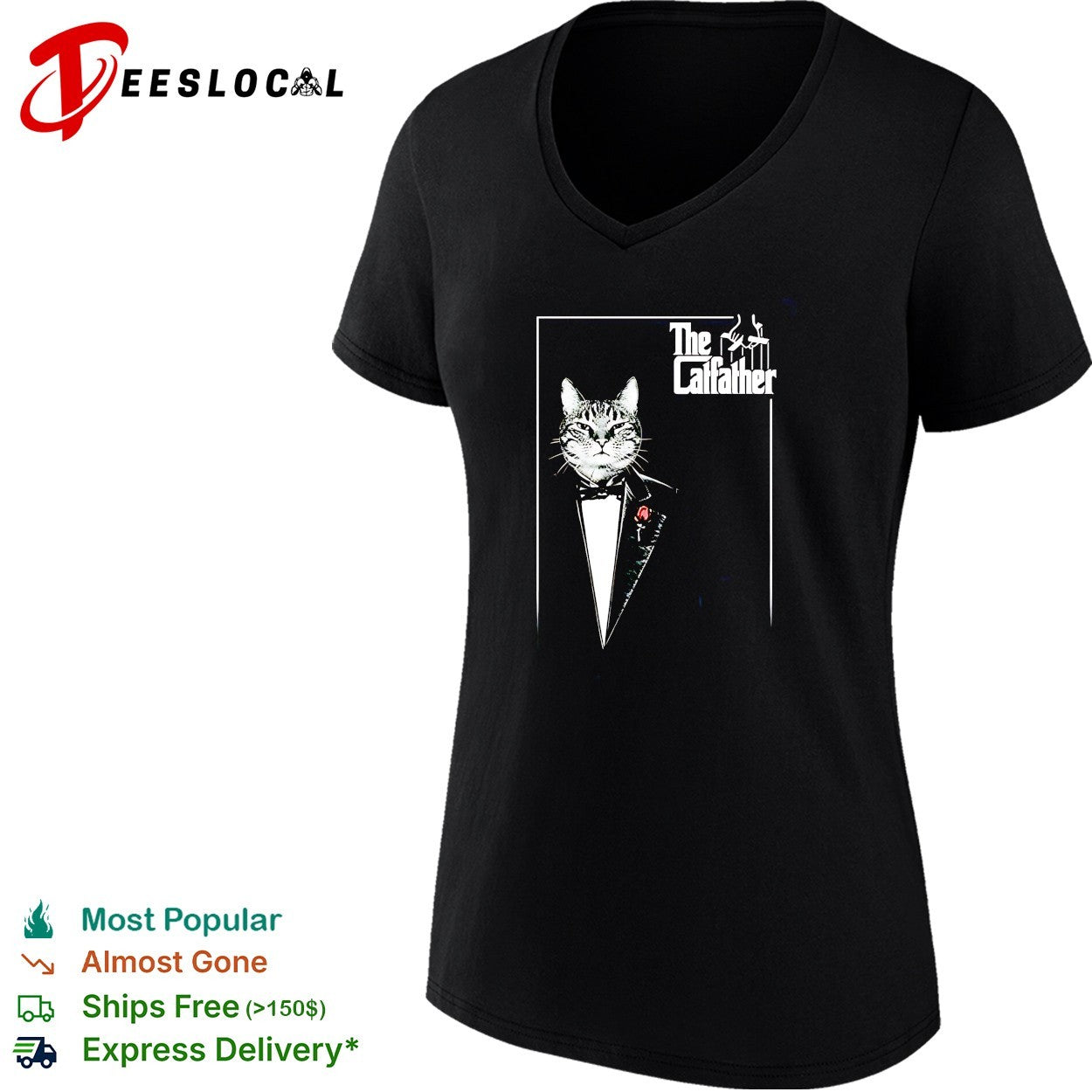 The Catfather cat wearing suit funny shirt
