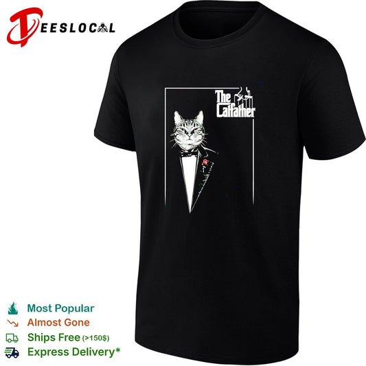 The Catfather cat wearing suit funny shirt