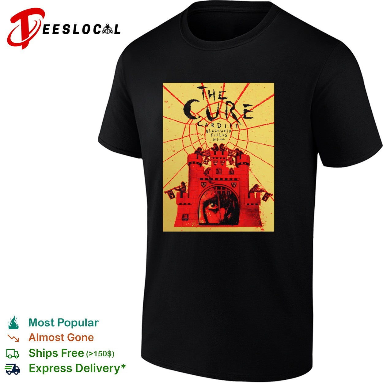 The Cure Cardiff Blackweir Fields poster shirt