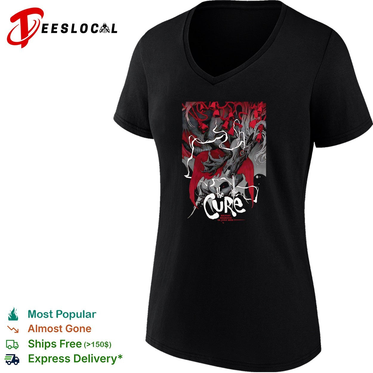 The Cure Hellfest Belmont 2026 poster shirt