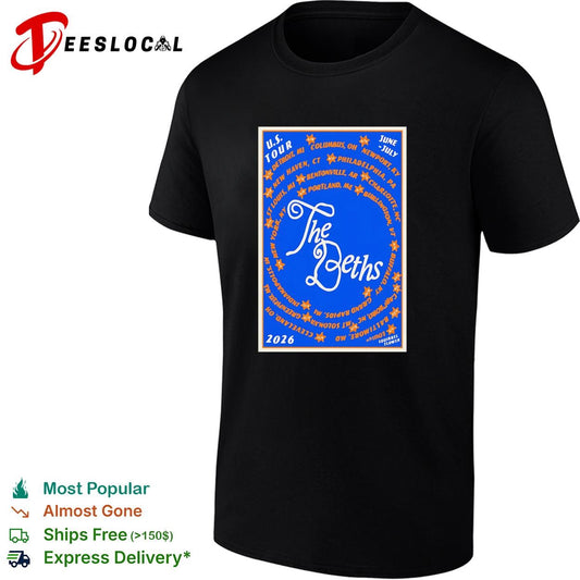 The Deths 2026 US tour cities poster shirt