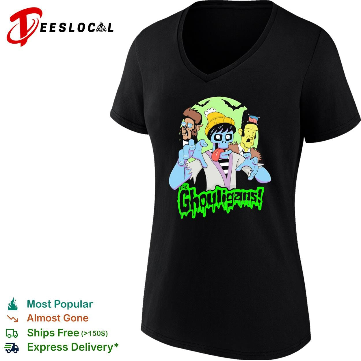 The Ghouligans werewolf zombie frankenstein spooky cartoon shirt