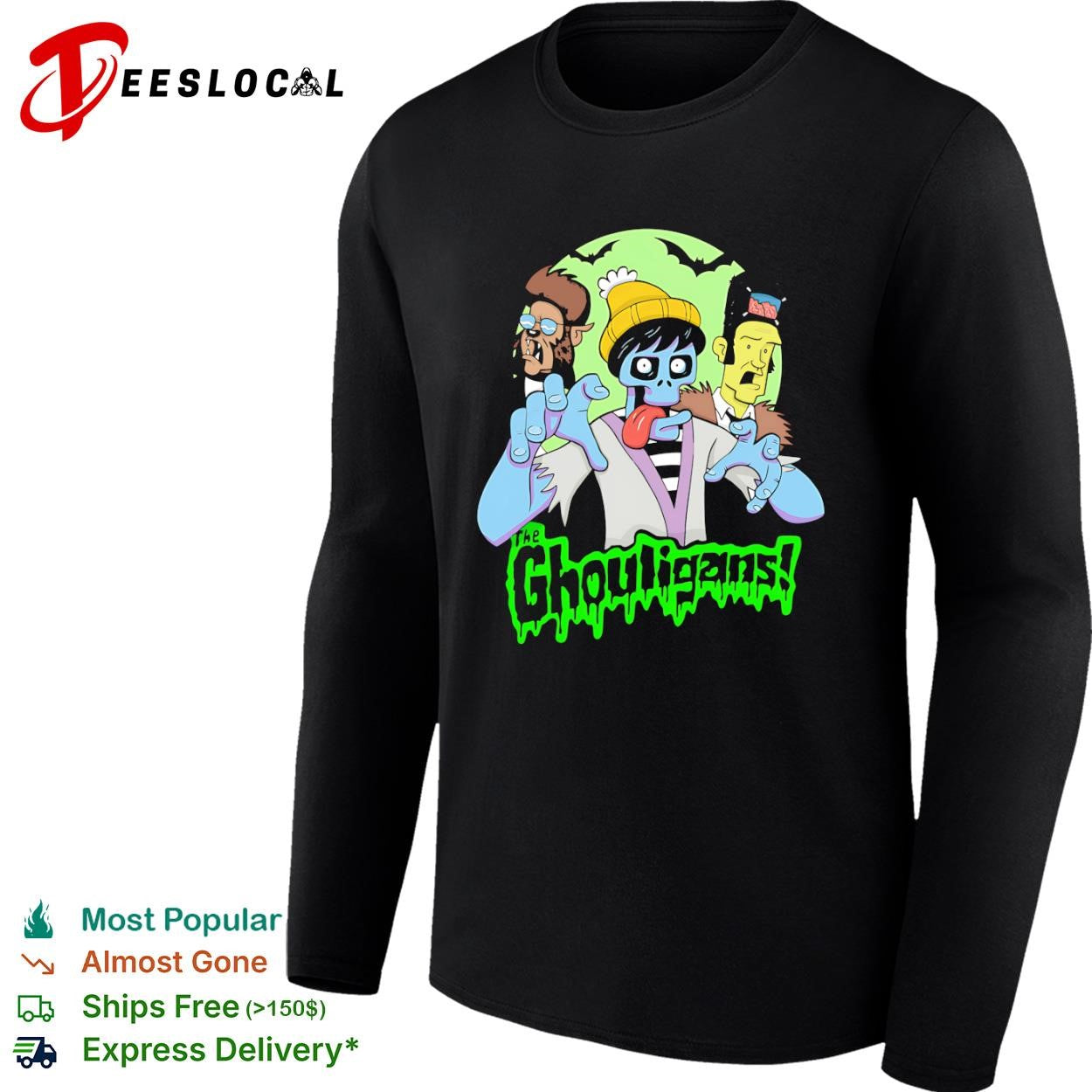 The Ghouligans werewolf zombie frankenstein spooky cartoon shirt