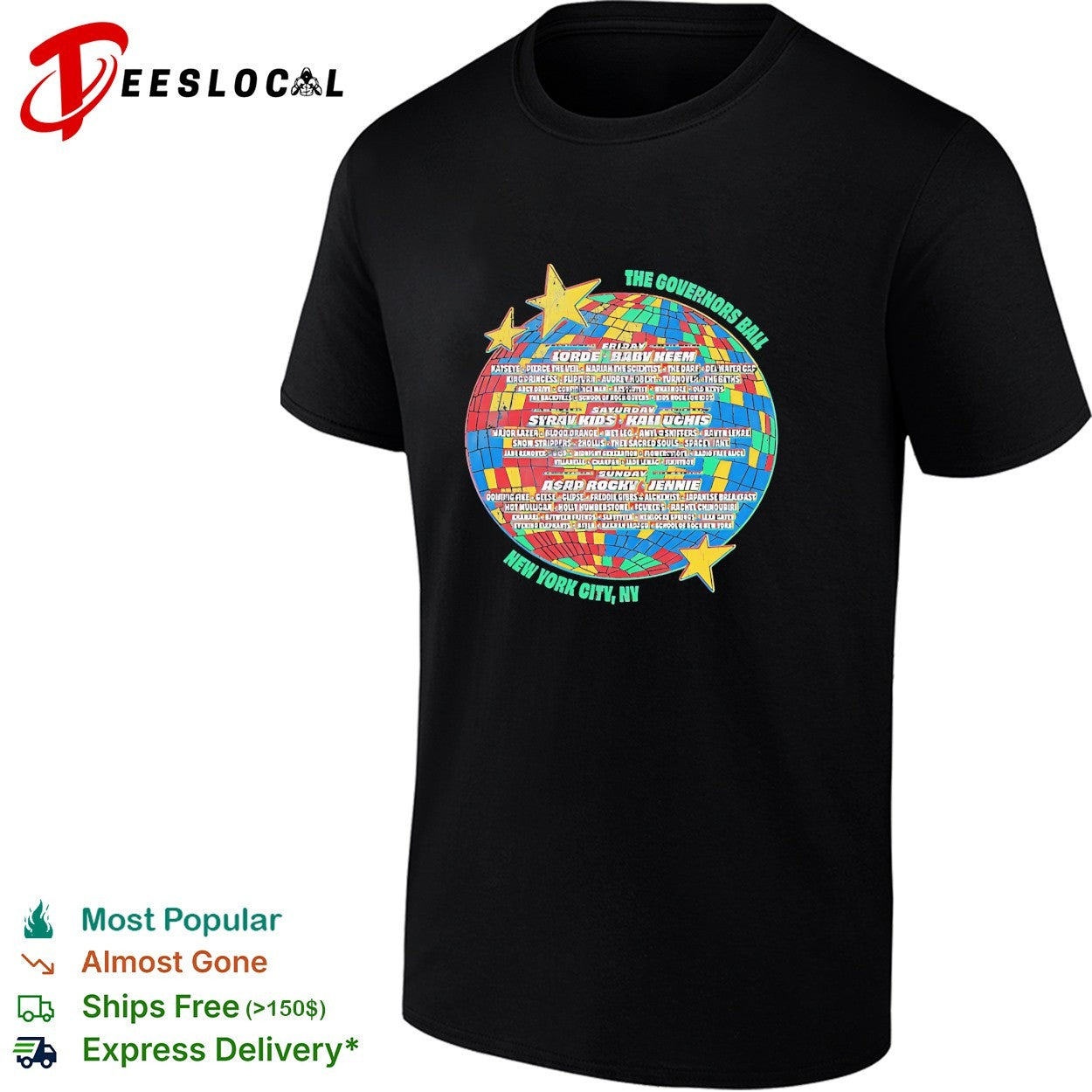 The Governors Ball Music Festival Lineup Lorde A$AP Rocky Jennie NYC Tour shirt