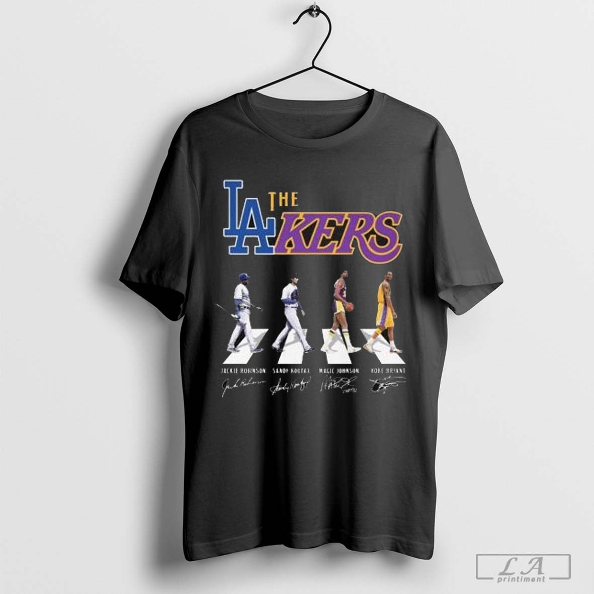 The Lakers Legends Jackie Robinson Sandy Koufax Kobe Bryant And Magic Johnson Signatures 2024 - clothing by TeeHivey.com