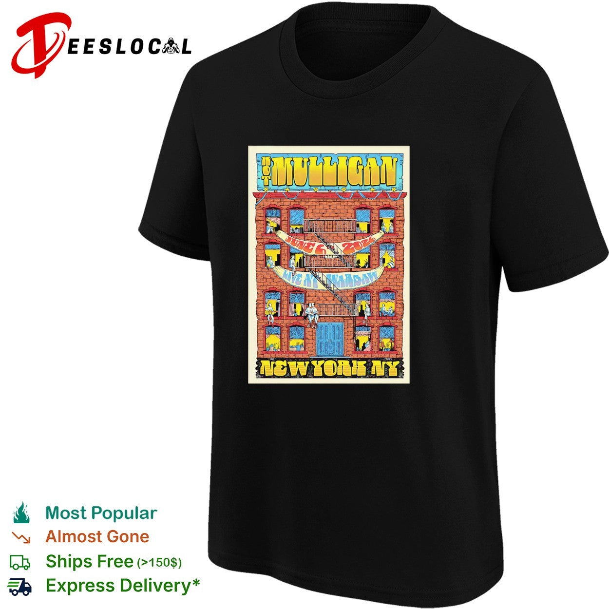 The Mulligan New York NY concert poster shirt
