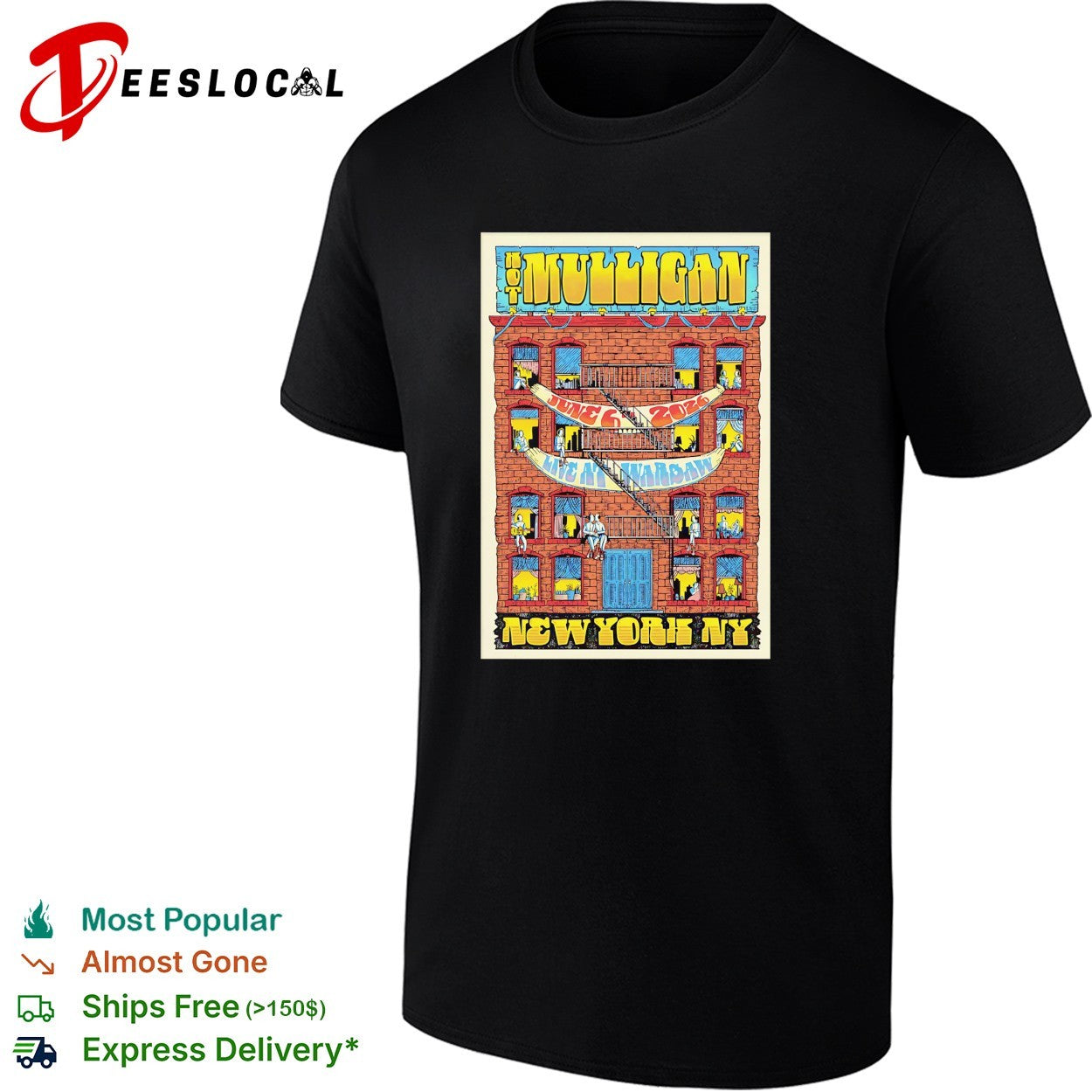 The Mulligan New York NY concert poster shirt