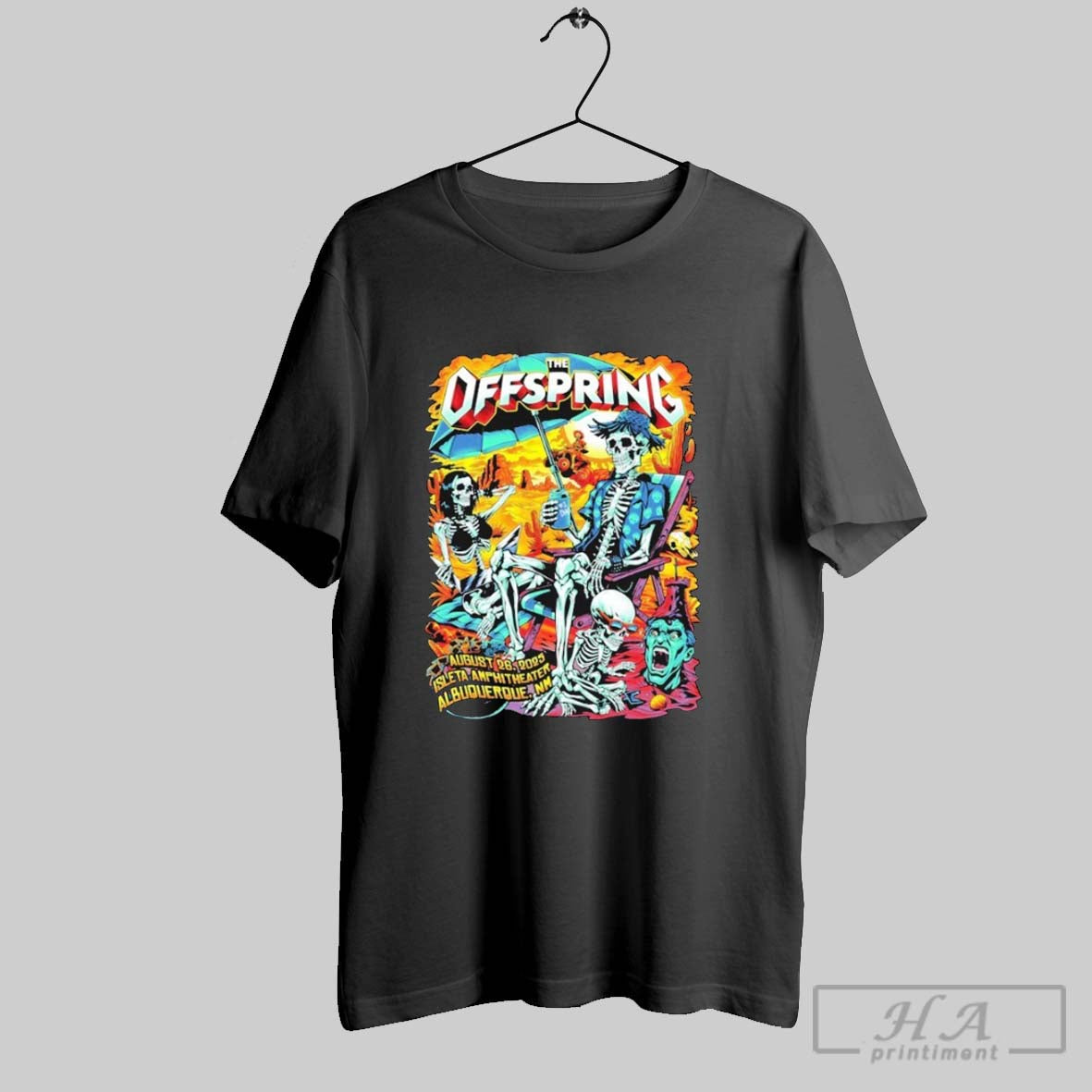 The Offspring In Albuquerque Nm On Aug 26 2025 Skeleton T Shirts