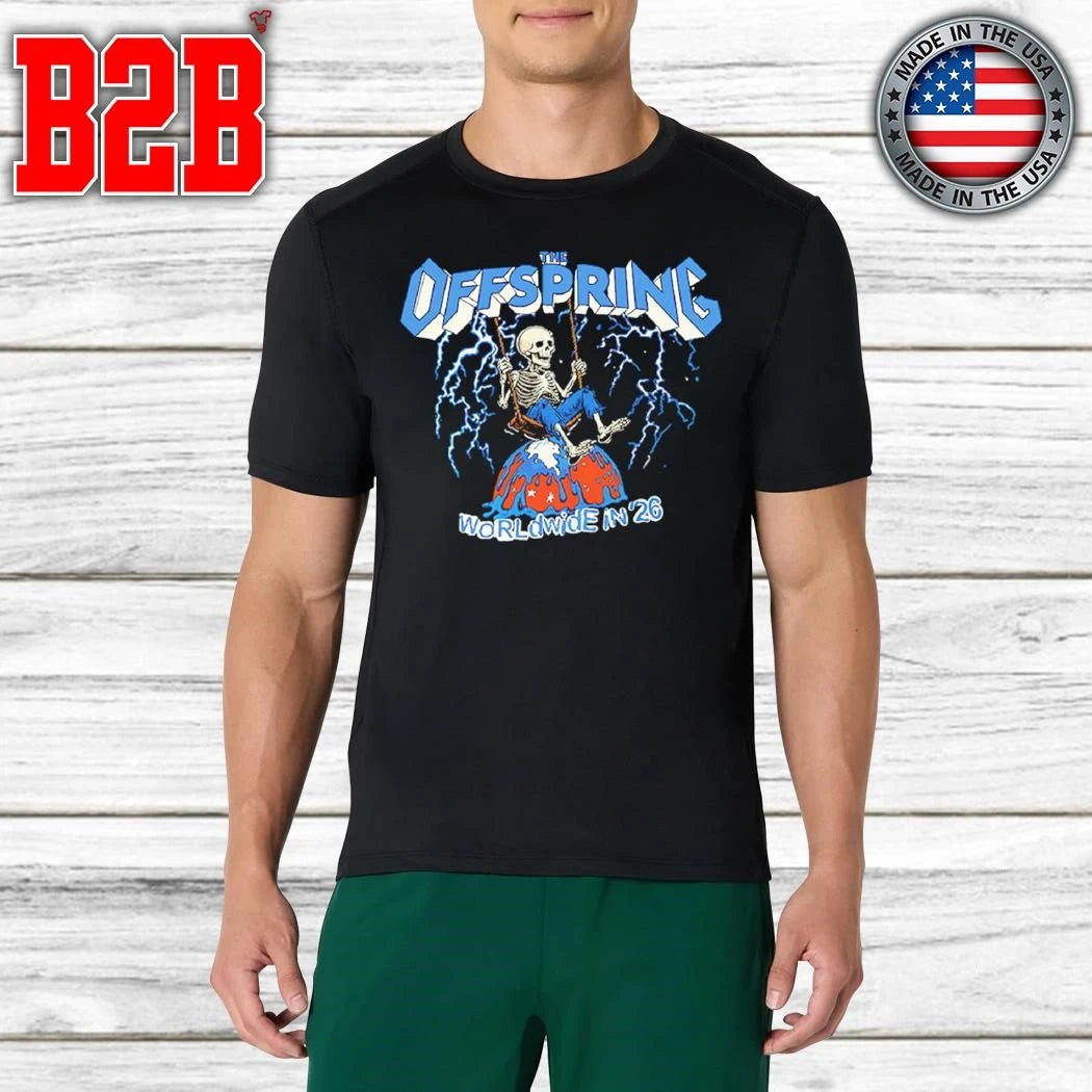 The Offspring Worldwide Tour 2026 Swinging Skeleton Shirt