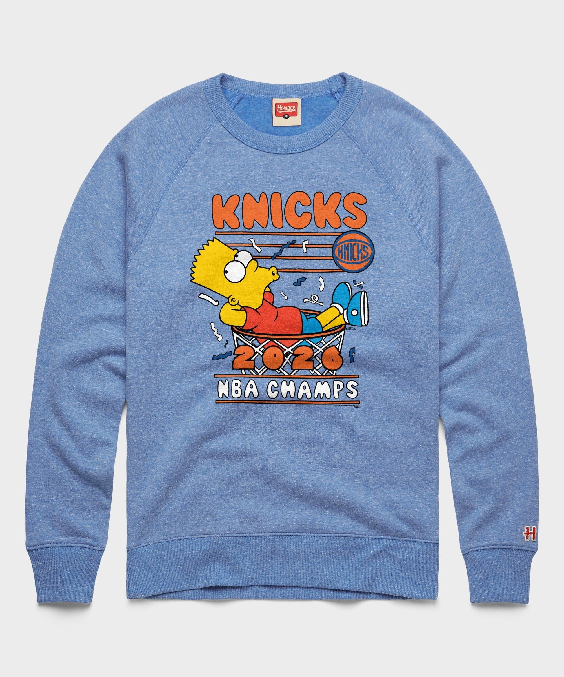 The Simpsons Bart x Knicks 2026 NBA Champs Crewneck