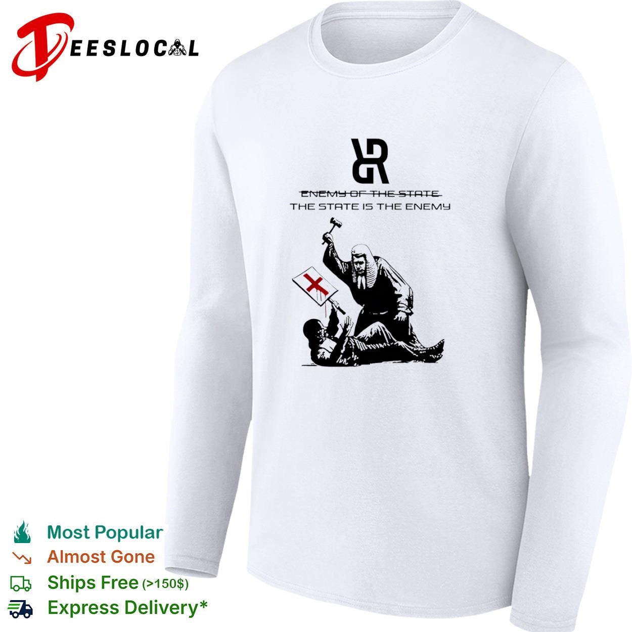 The State is the Enemy political judge protest graphics typography shirt