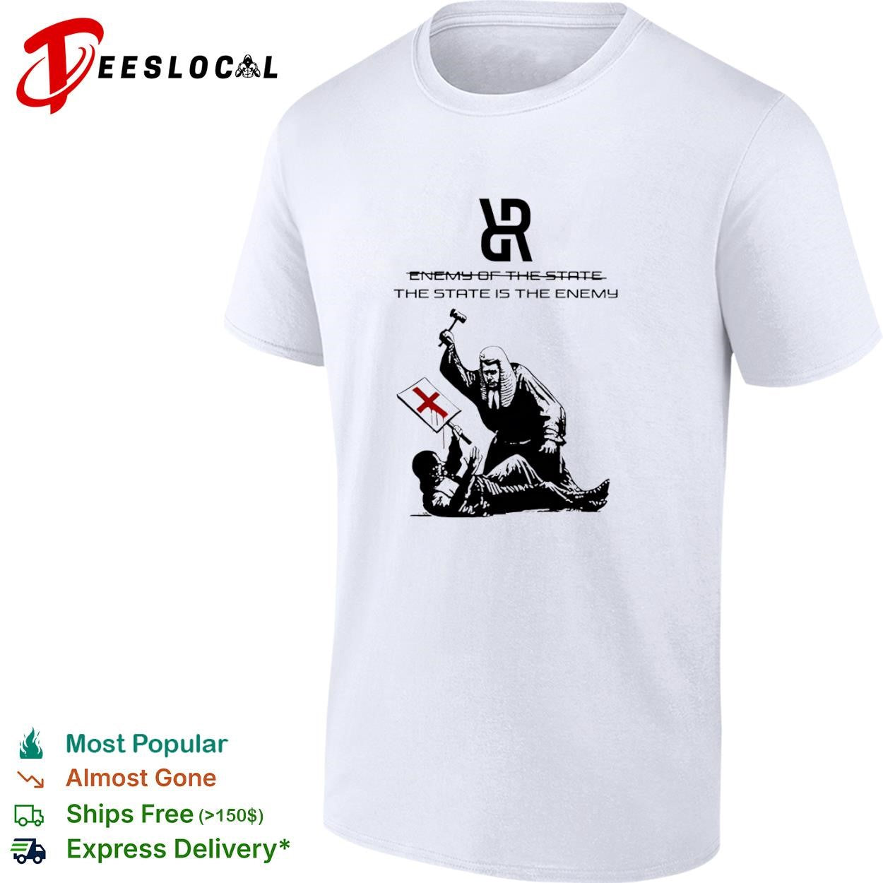The State is the Enemy political judge protest graphics typography shirt
