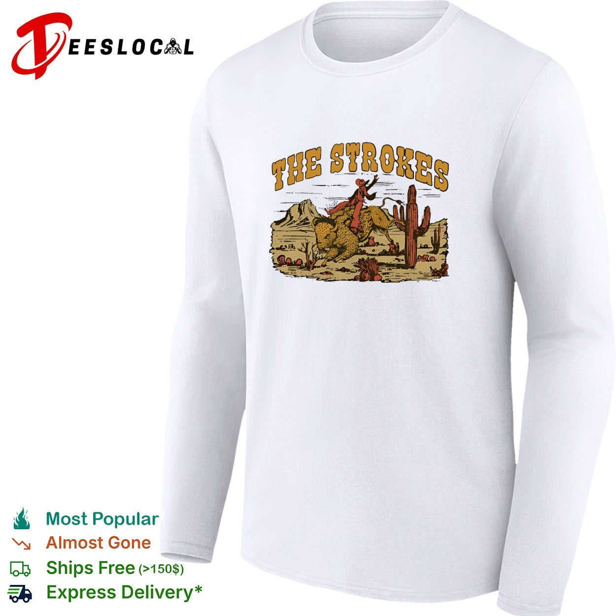 The Strokes cowboy riding cheetah desert poster shirt