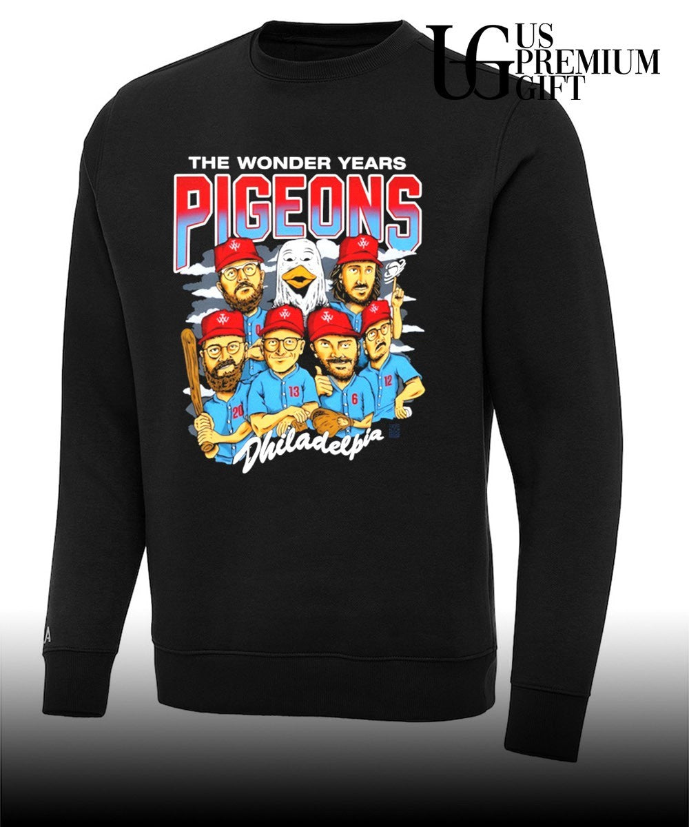 The Wonder Years Pigeons Philadelphia Phillies baseball caricature shirt