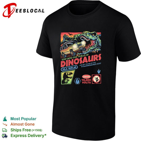 The World of Dinosaurs step into the world of Dinosaurs and get chased by the Tyrannosaurus Rex shirt