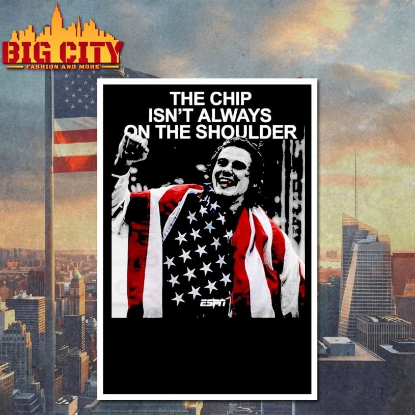 The chip isn’t always on the shoulder Jack Hughes Usa Hockey 2026 Olympics T-shirt