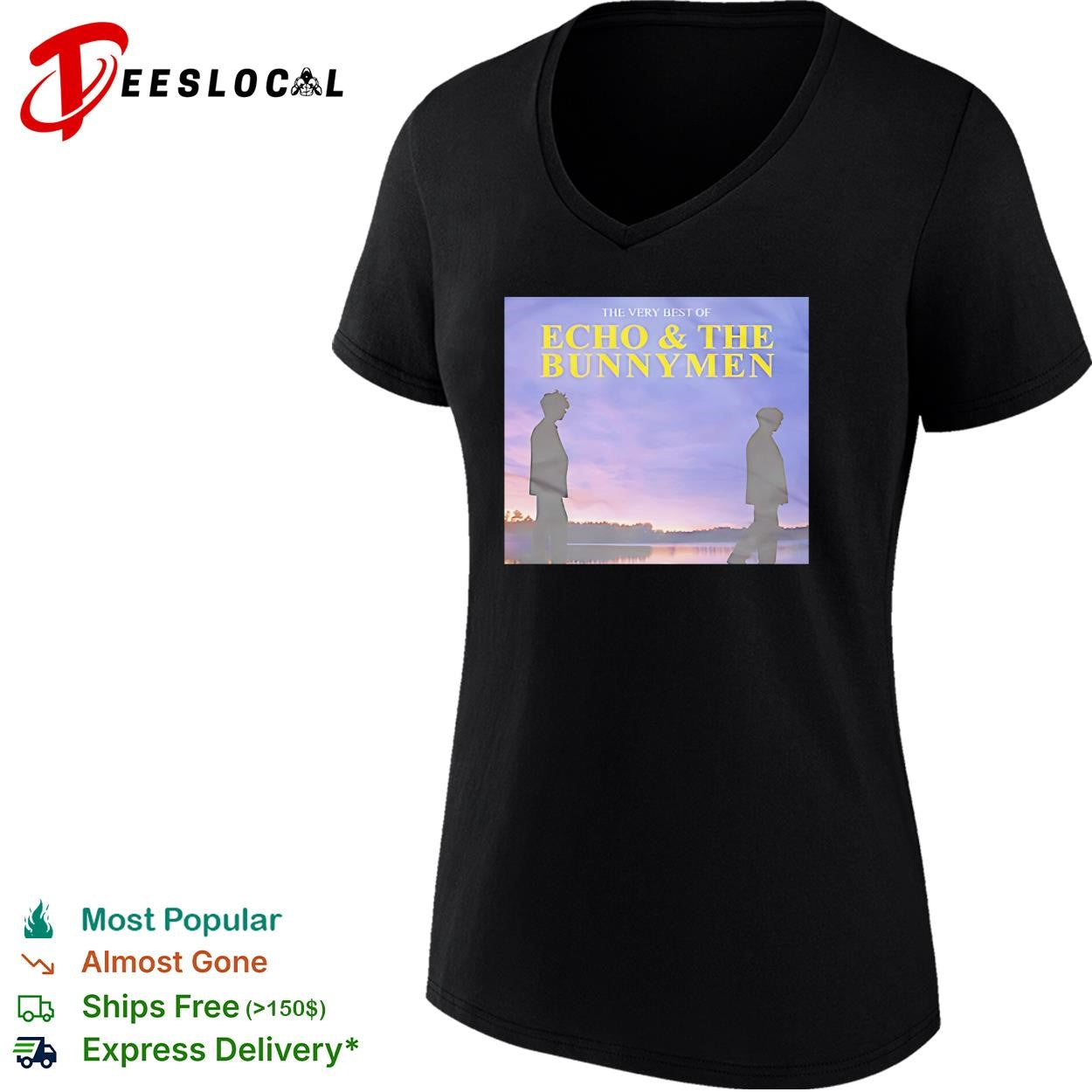 The very best of Echo and the Bunnymen album cover lakeside silhouette poster shirt