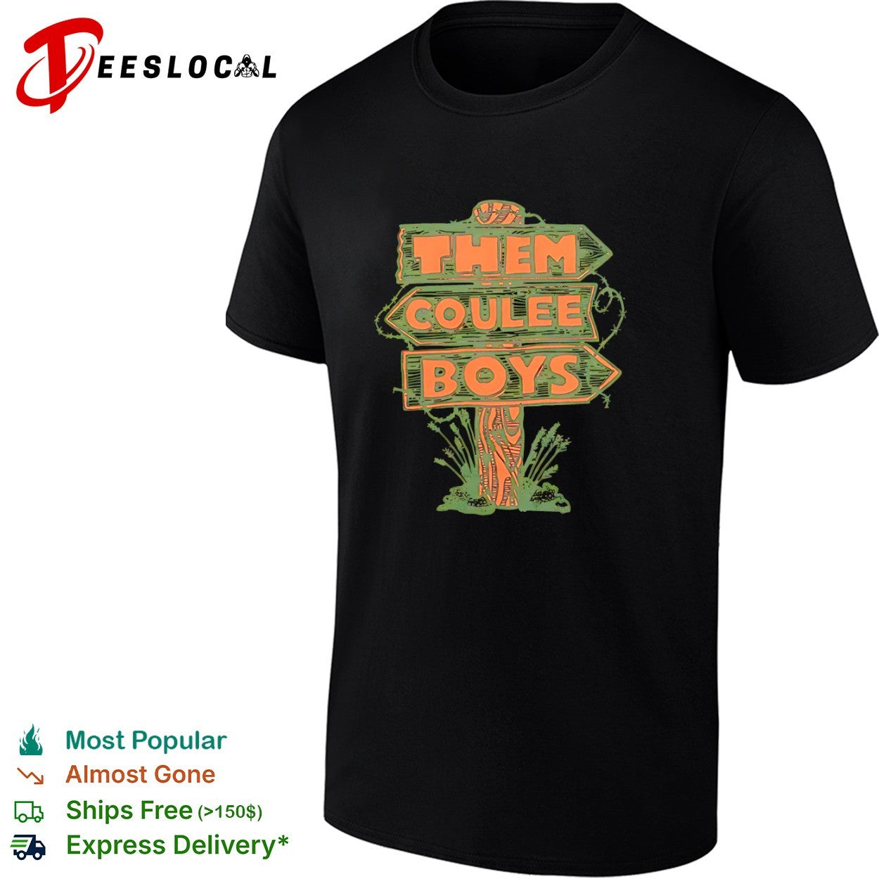 Them Coulee Boys music band logo road sign illustration western country folk shirt