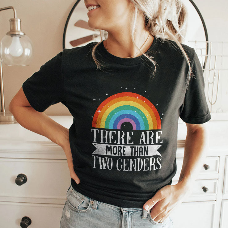 There Are More Than Two Genders Rainbow Pride T Shirt