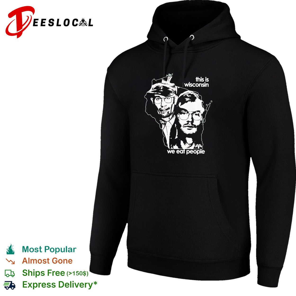 This is Wisconsin we eat people two men portrait dark humor shirt