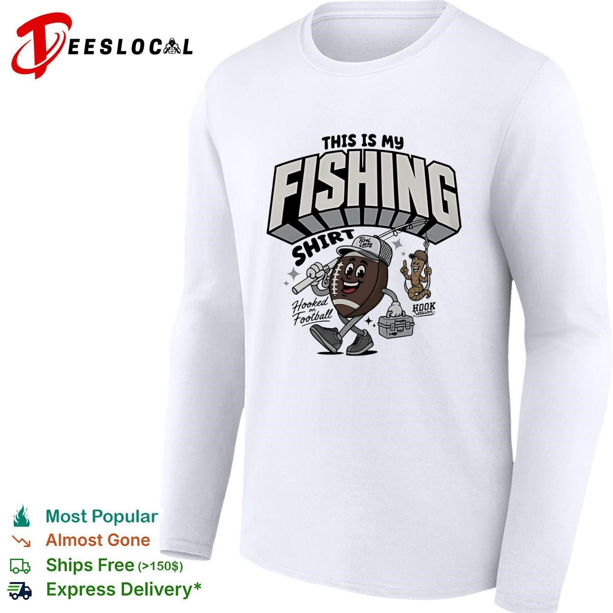 This is my fishing hooked on football shirt
