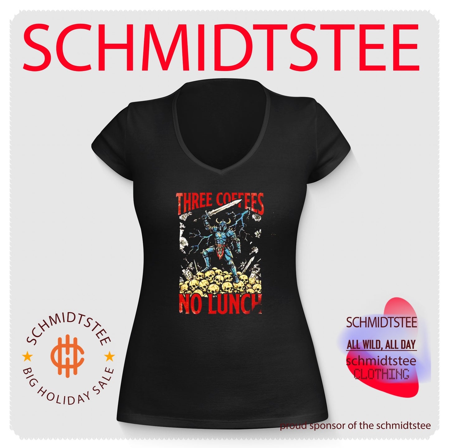 Three Coffees No Lunch caffeine addict warrior shirt