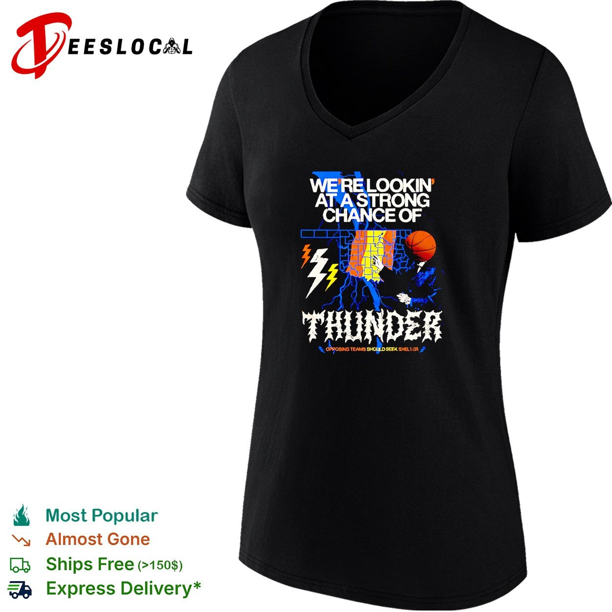 Thunder strong chance weather forecast shirt