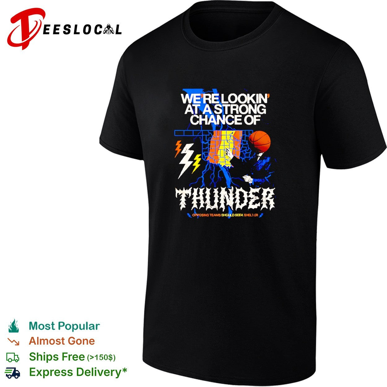 Thunder strong chance weather forecast shirt
