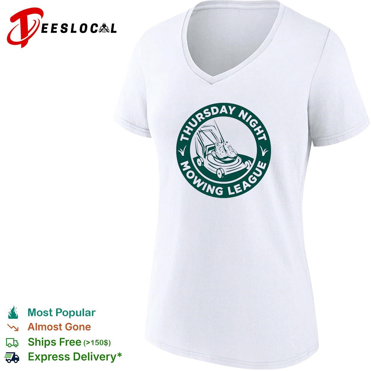 Thursday night mowing league lawnmower badge shirt