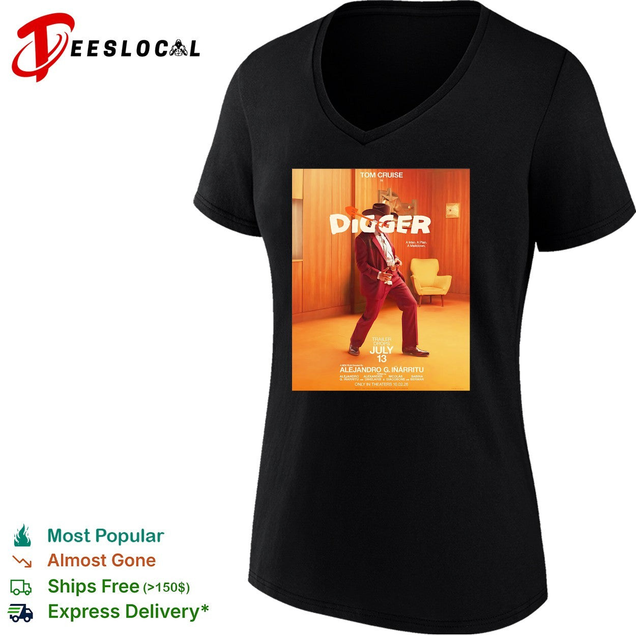 Tom Cruise Digger walking hallway movie poster shirt