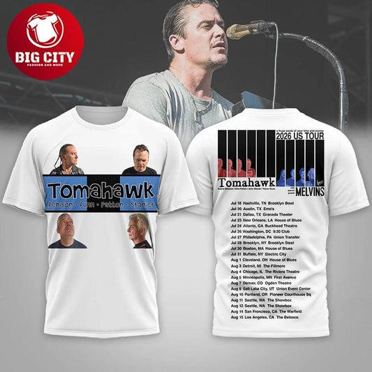 Tomahawk Band 2026 US Tour Mike Patton And Melvins Two Sided Shirt