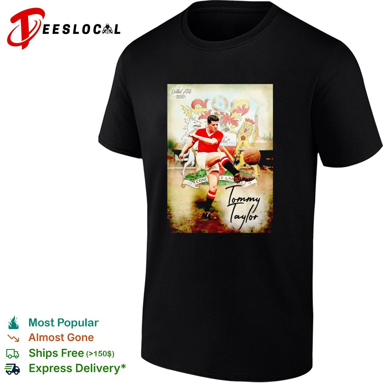 Tommy Taylor Manchester United Conc and Labore United Arts Signature Print shirt