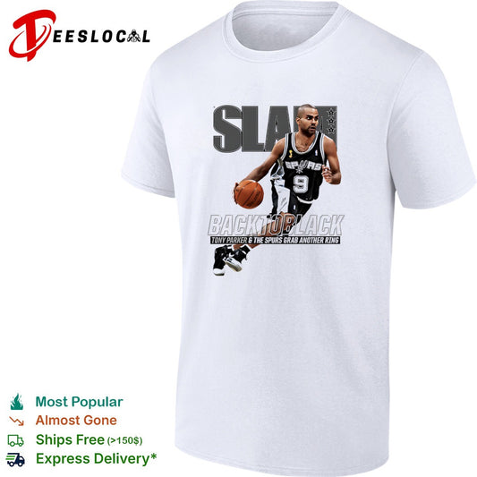 Tony Parker San Antonio Spurs back to black grab another ring slam shirt