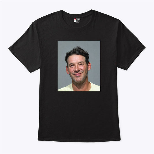 Tony Romo Mugshot Funny Smirking Football T Shirt