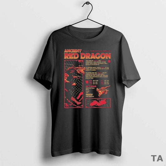 Top Dungeons Dragons Ancient Red Dragon Stats T Shirt Sweater - clothing by TeeHivey.com