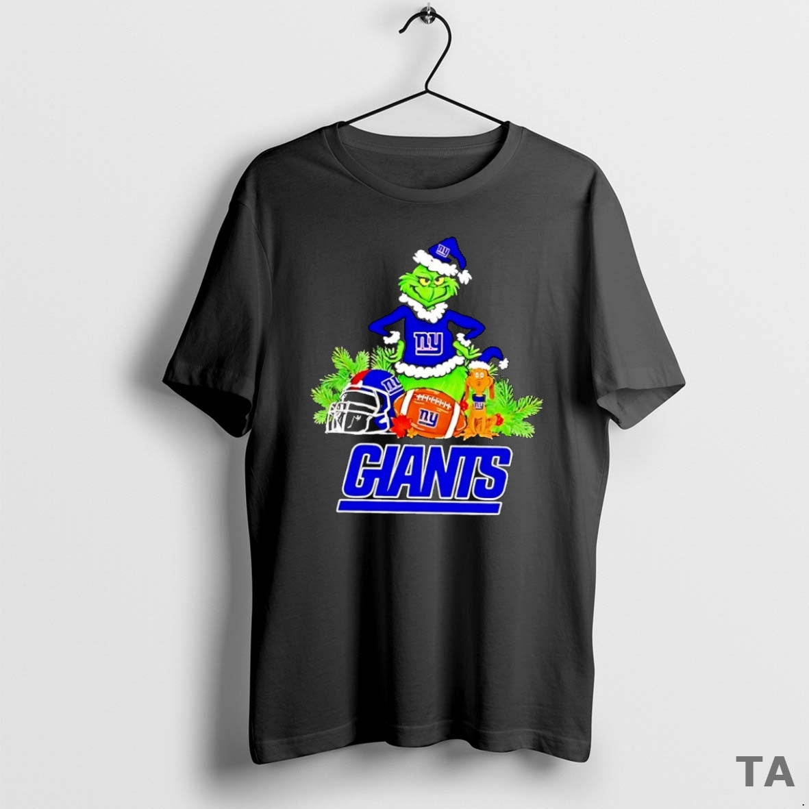Top Grinch And Max Dog New York Giants Football Merry Christmas T Shirt Sweater - clothing by TeeHivey.com