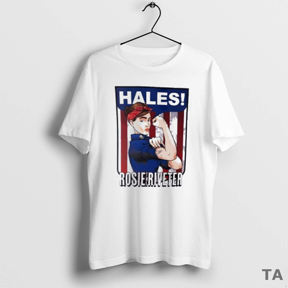 Top Hales Rosie The Riveter Strong Girl Posing Muscle T Shirt Sweater - clothing by TeeHivey.com