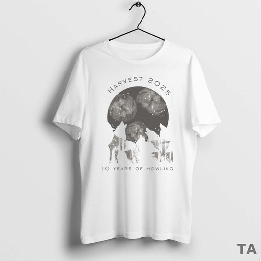 Top Harvest 2025 10 Years Of Howling Wolves T Shirt Sweater - clothing by TeeHivey.com