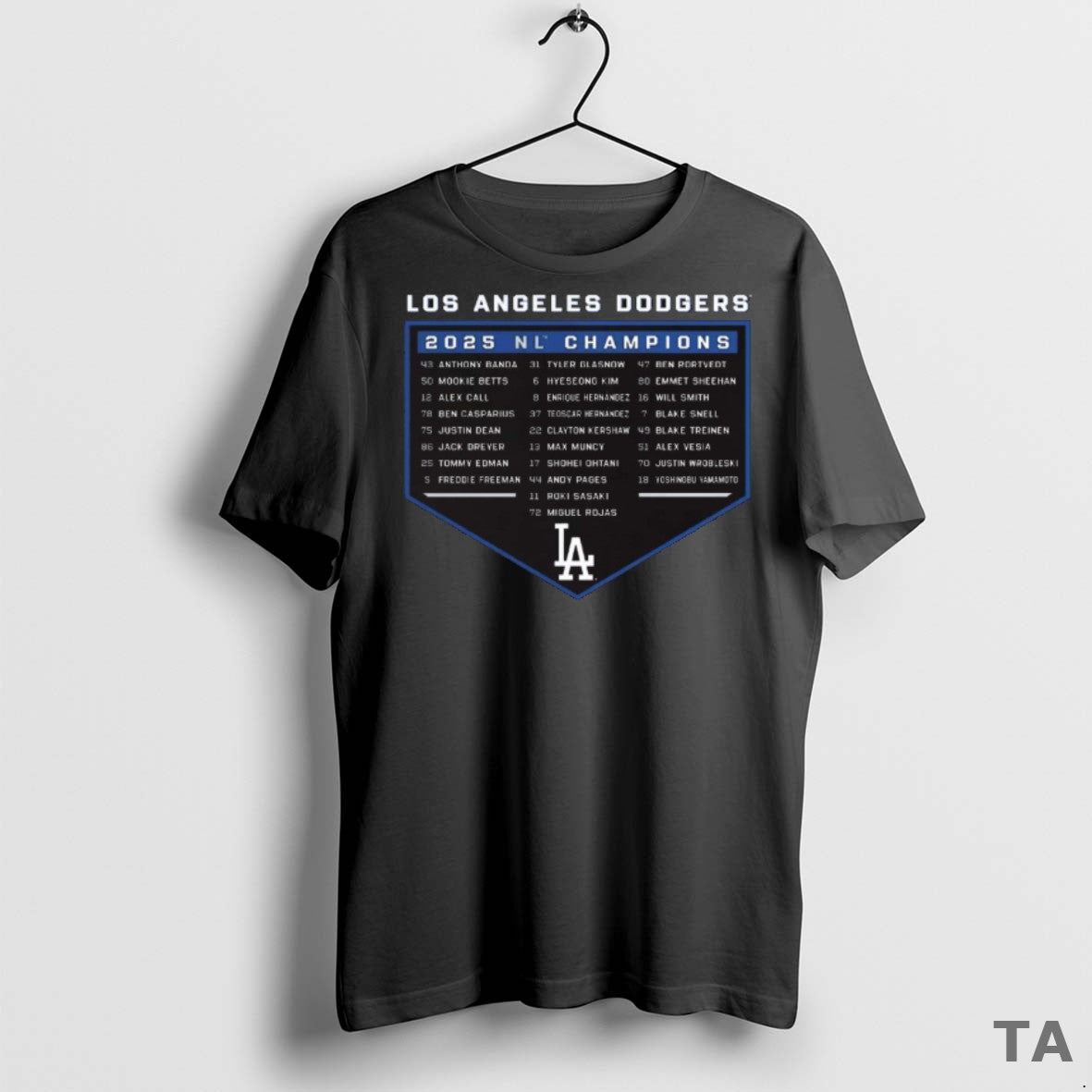 Top Los Angeles Dodgers Mlb 2025 Nlcs Champions Roster Banda Betts Call And Casparius - clothing by TeeHivey.com