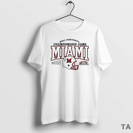 Top Miami Redhawks 2025 Mac Football Championship Game Helmet T Shirt Sweater - clothing by TeeHivey.com